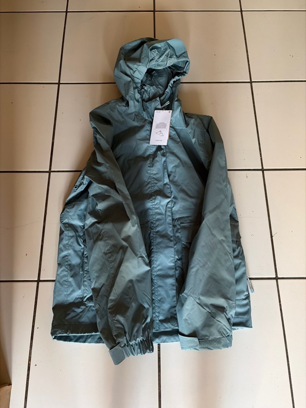 Kids Waterproof Hooded Jacket in Light Blue - Picture 6 of 6